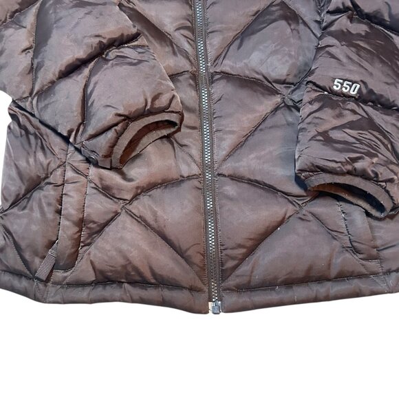 The North Face 550 Goose Down Brown Puffer Jacket Girls L - Picture 9 of 11